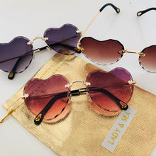 Load image into Gallery viewer, Heart Scalloped Sunglasses Tea

