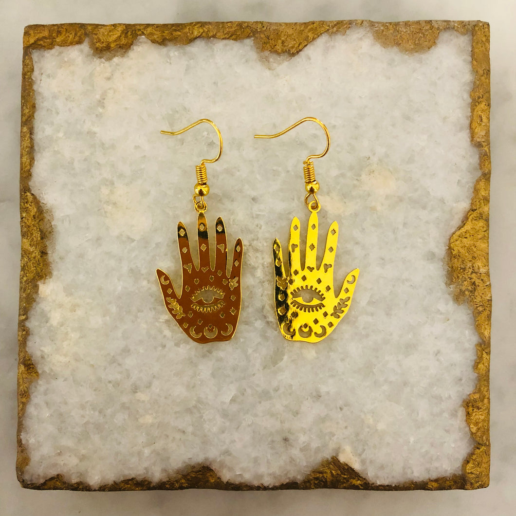 Lucky Palm Gold Earrings