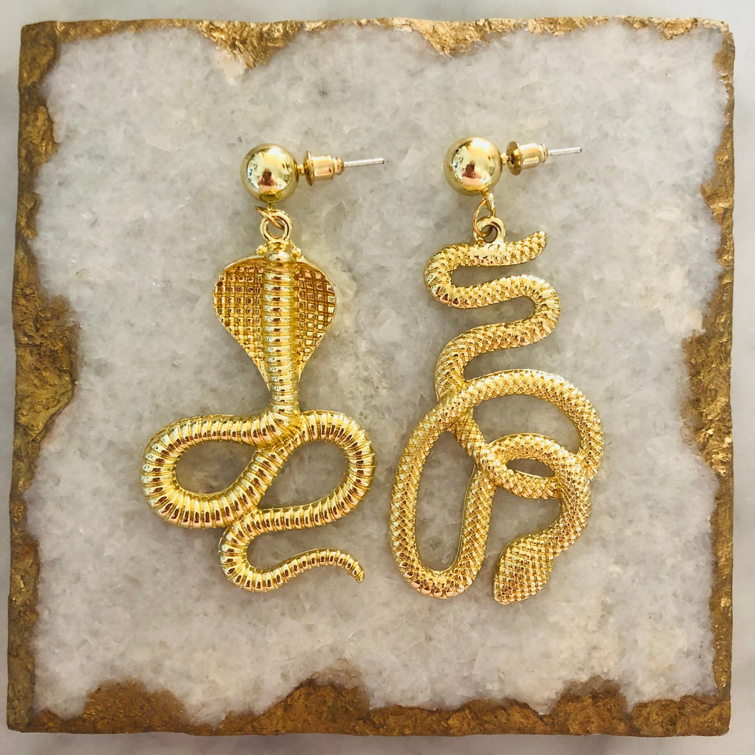 Snake Charmer Earrings - Gold